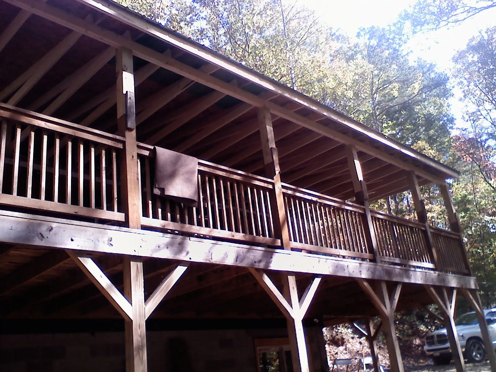 Timber framing under a new elevated porch and deck — Roof Leak Repair in Harper by Roofing Brothers